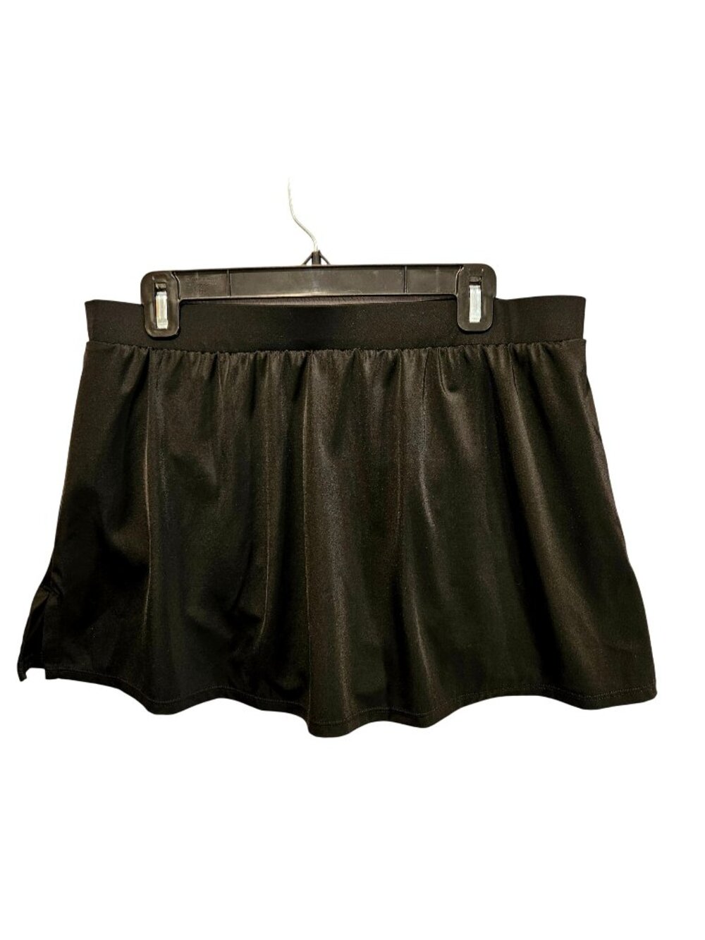 Lands' End Womens Size 14 Swim Bottom Swim Skirt Skirted Black Spandex Blend Str